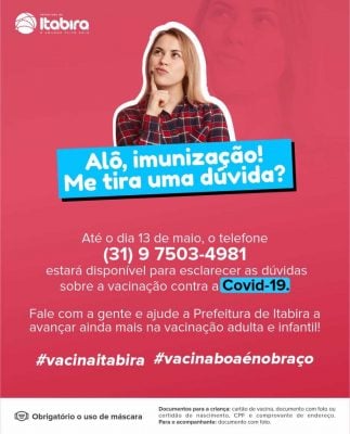 Covid-19: vacinação em Itabira tem foco na segunda dose infantil