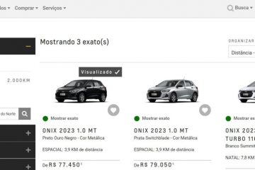 Plataforma da GM mostra em site carros disponíveis em lojas físicas
