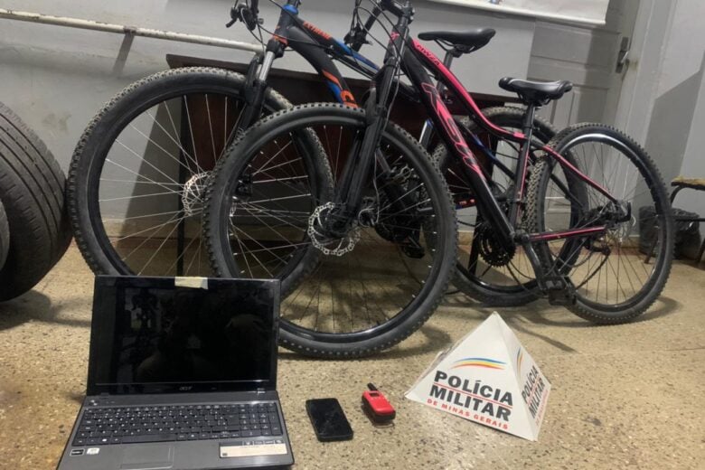 PM recupera bicicletas e notebook furtados em Santa Bárbara