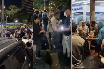 Hulk, do Atlético, distribui comida e agasalhos a moradores de rua de BH