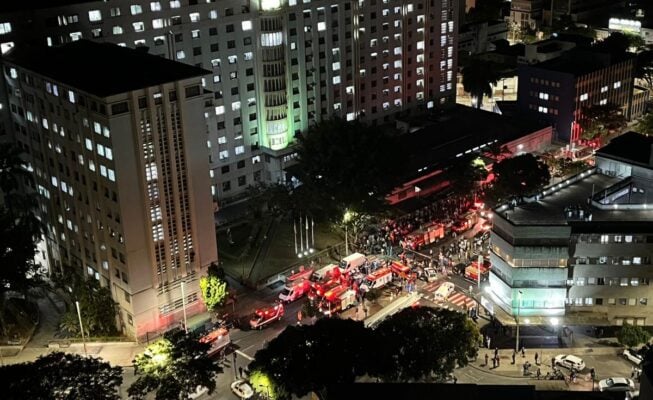 URGENTE: incêndio na Santa Casa de Belo Horizonte; veja os vídeos