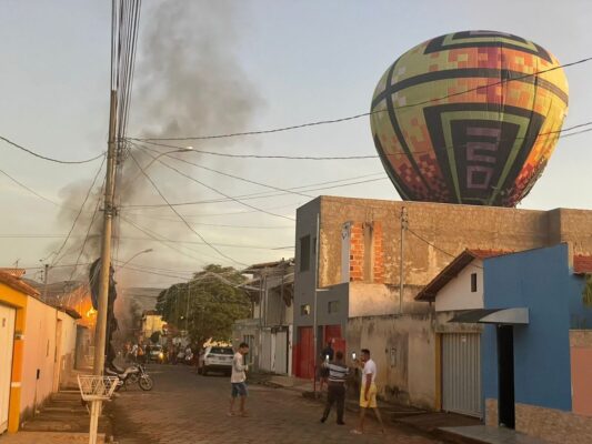 balão atingiu casa em Minas Gerais