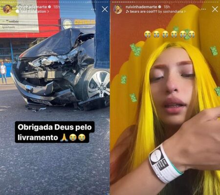 Ruivinha de Marte sofre acidente grave e carro fica destruído