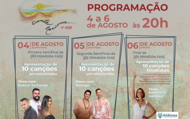 Mariana realiza a primeira fase do Festival da Canção 