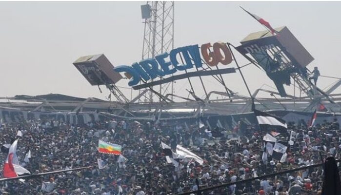 Torcedores ficam feridos após parte do estádio desabar em treino do Colo-Colo; veja o vídeo