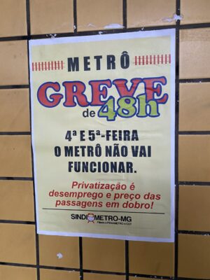 greve no metrô de Belo Horizonte