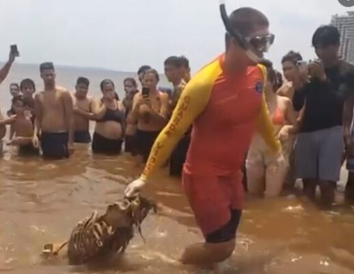 Banhistas encontram ossada em praia da Ponta Negra, em Manaus