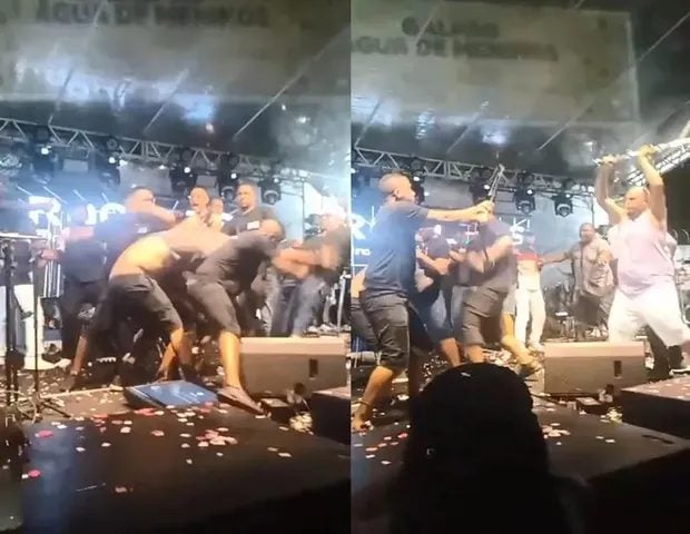 Músicos das bandas famosas trocam agressões em cima do palco; VEJA O VÍDEO