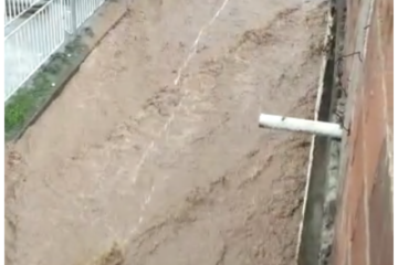 Monlevade tem diversos pontos alagados; Defesa Civil pede para que população fique em casa