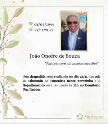 velório de João Onofre de Souza