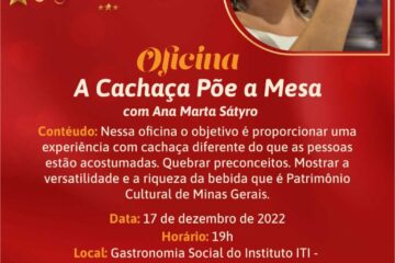 Natal que Brilha: oficina de Harmonização de Cachaça tem inscrições abertas