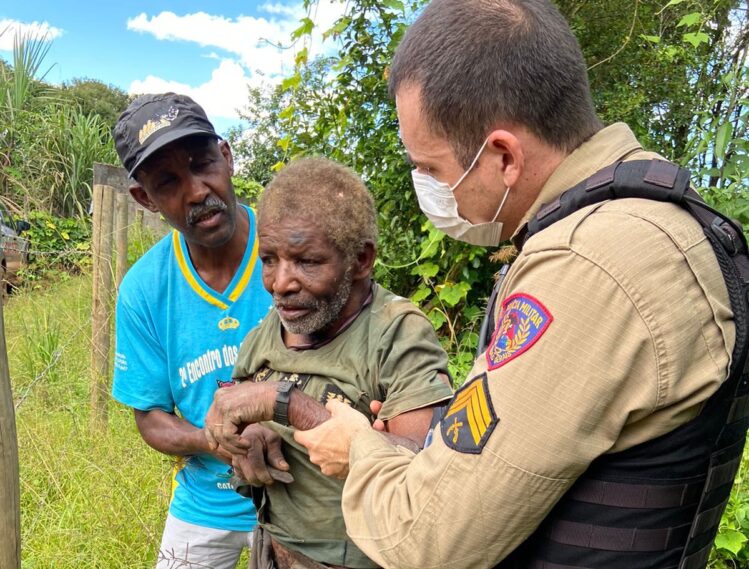 Idoso desaparecido há quatro dias é resgatado pela PM em Catas Altas