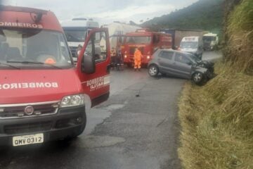 BR-381: acidente em São Gonçalo do Rio Abaixo deixa três pessoas feridas na manhã desta terça-feira