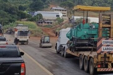Obras de recapeamento causam lentidão na BR-381