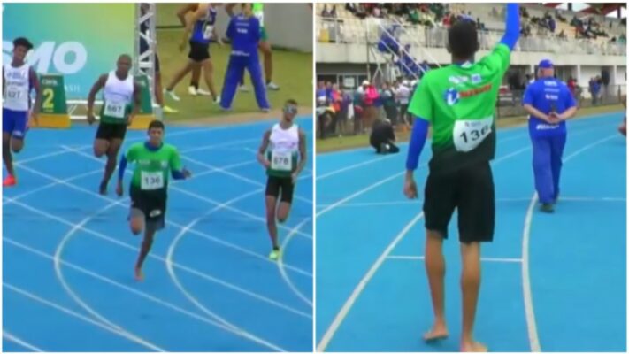 Jovem do Mato Grosso corre descalço e faz final no Brasileiro Sub-20 de atletismo