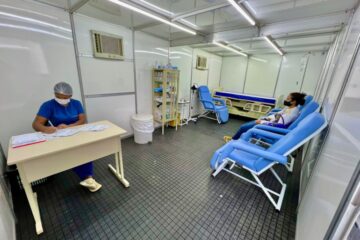 Ipatinga: tenda montada junto à UPA inicia atendimento a pacientes com suspeitas de dengue