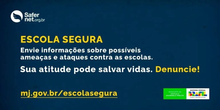 Ameaças de ataques contra escolas podem ser denunciadas em canal do Ministério da Justiça