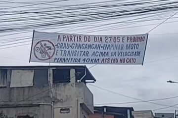 Faixa de proibição de ‘grau’ e ‘gangangan’ chama atenção em BH