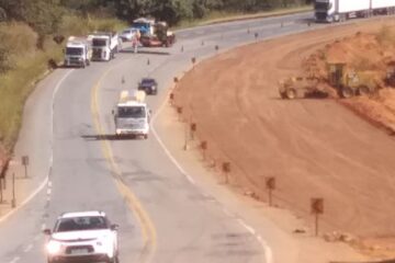 Atenção! Lombada é instalada no novo trevo de São Gonçalo, na BR-381