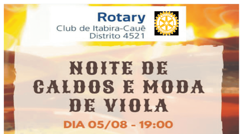 Rotary Club de Itabira promove Noite de Caldos e Moda de Viola; saiba como garantir seu ingresso