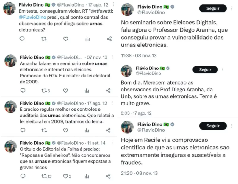 Tuítes de Flávio Dino confirmam que ele já duvidou das urnas eletrônicas