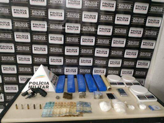 PM prende suspeitos de tráfico de drogas e apreende arma de fogo e munição em Monlevade