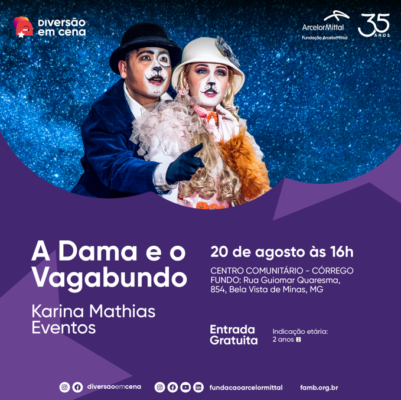 Peça teatral "A Dama e o Vagabundo" chega a Bela Vista de Minas; confira