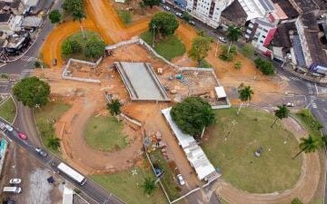 Com concretagem do tabuleiro, obras do viaduto em Fabriciano avançam