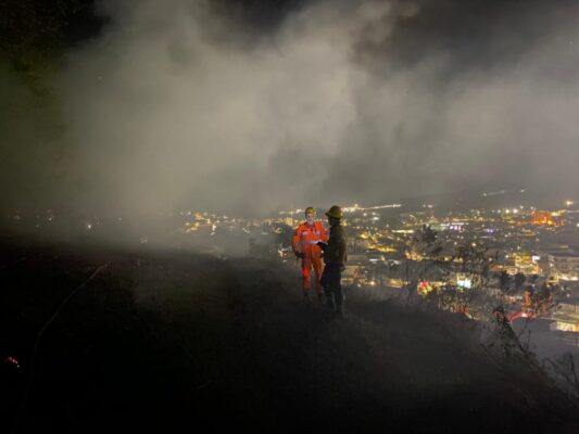 Incêndio em área de proteção da Vale. Foto: 6º Pelotão de Bombeiros de Itabira