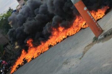 Sem água há mais de 4 dias, moradores do Nova Vista ateiam fogo em pneus; Saae nega o tempo de desabastecimento