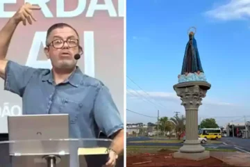 Pastor chama imagem de Nossa Senhora de “Satanás fantasiado de azul”