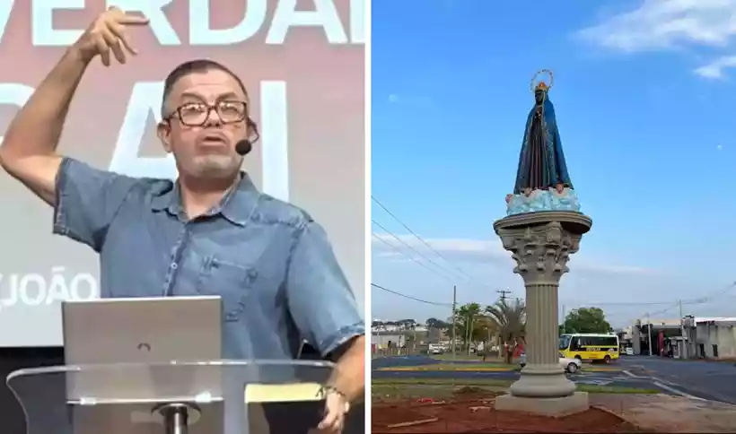 Pastor chama imagem de Nossa Senhora de “Satanás fantasiado de azul”