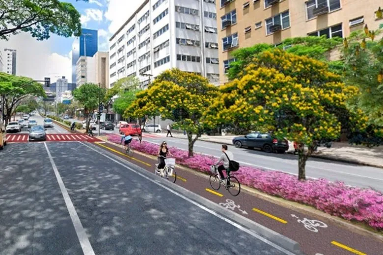 Avenida Afonso Pena, em BH, terá faixas para o transporte coletivo e ciclovia