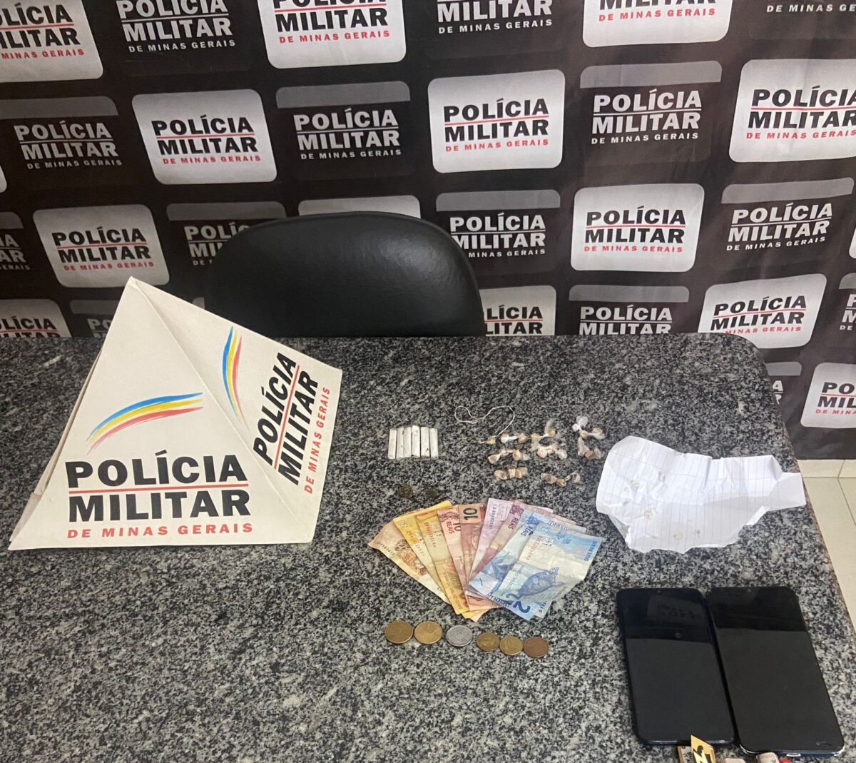 PM prende autores de tráfico ilícito e apreende drogas em São Gonçalo do Rio Abaixo