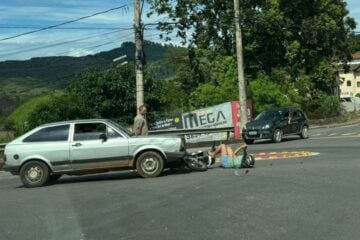 Itabira: carro e motociclista se envolvem em acidente na avenida Rio Doce