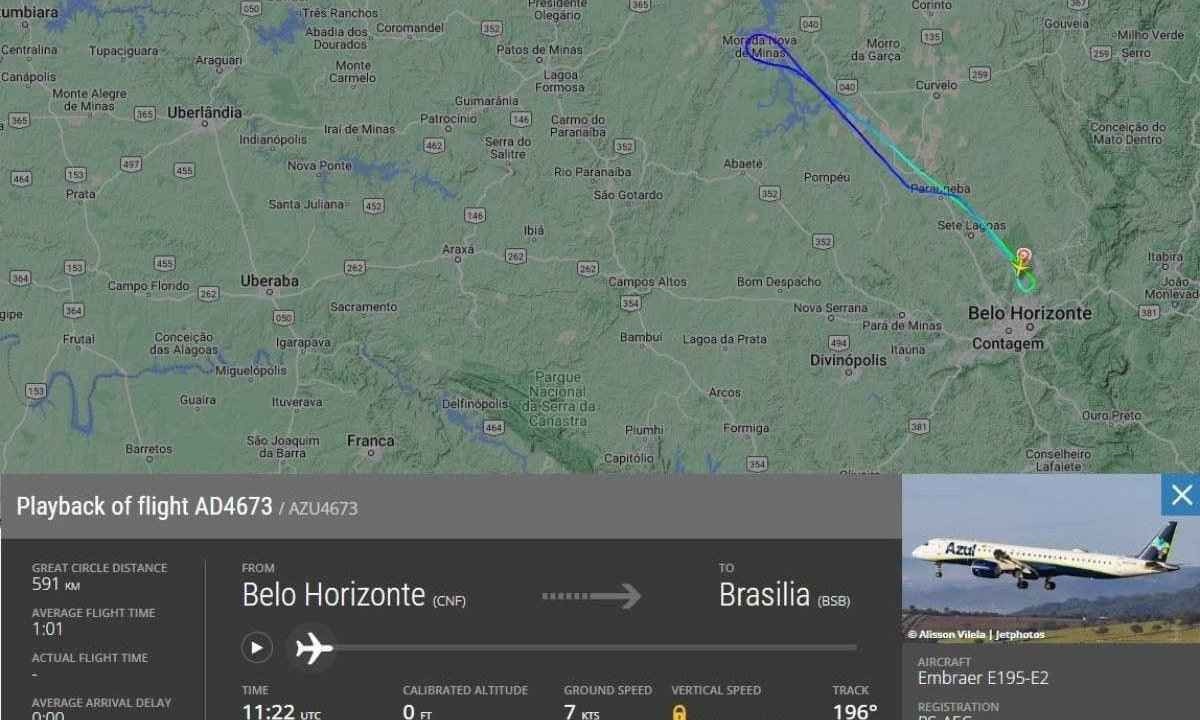 Voo da Azul: avião que decolou de Confins para Brasília sofre pane no ar