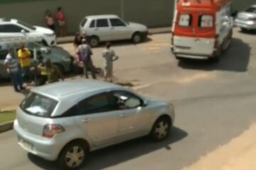 Samu é acionado no bairro Água Fresca após acidente entre carro e moto