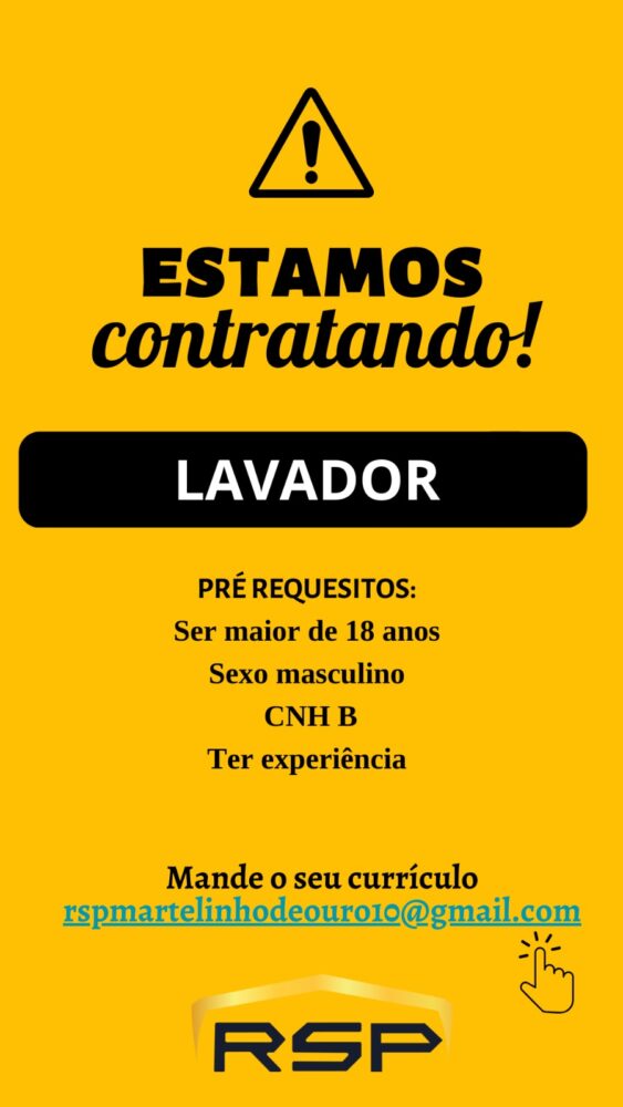 RSP Martelinho de Ouro tem vagas abertas para lavador e auxiliar de funilaria; saiba mais!