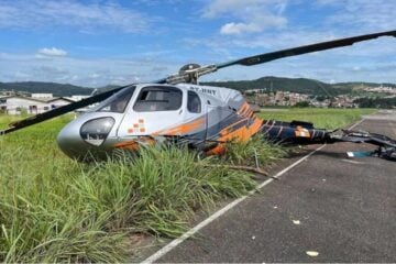 Helicóptero cai no aeroporto de Pará de Minas; é o 2º em uma semana