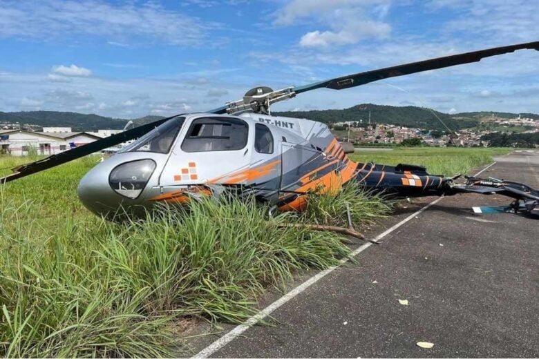 Helicóptero cai no aeroporto de Pará de Minas; é o 2º em uma semana