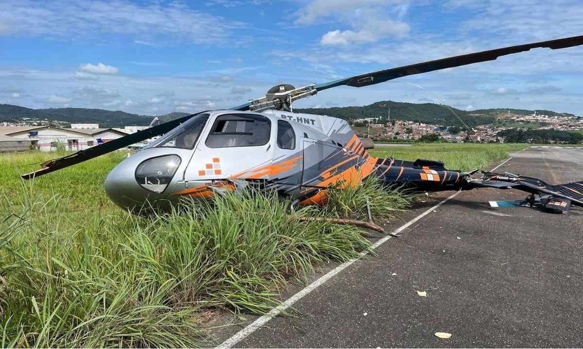 Helicóptero cai no aeroporto de Pará de Minas; é o 2º em uma semana