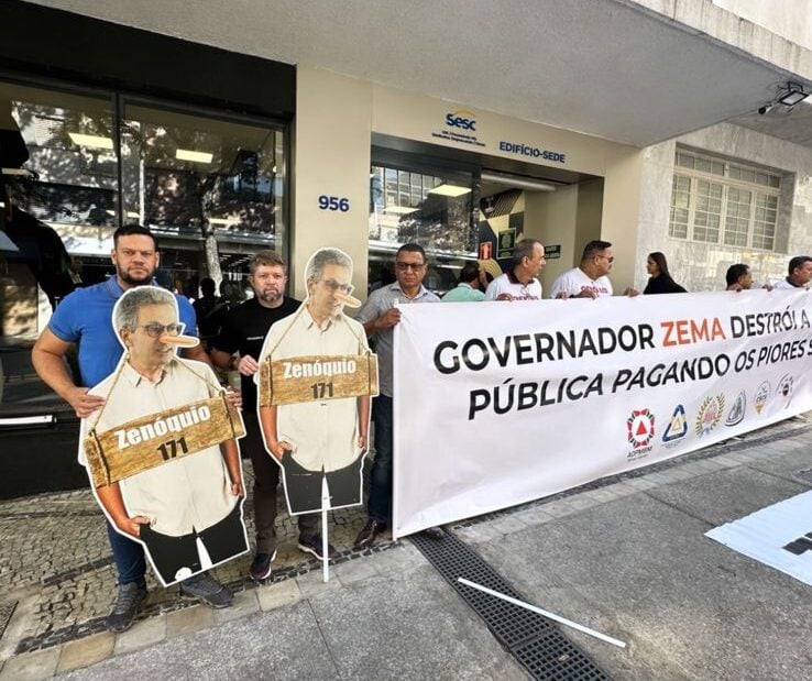 Servidores da segurança pública de Minas Gerais protestam contra Zema em BH