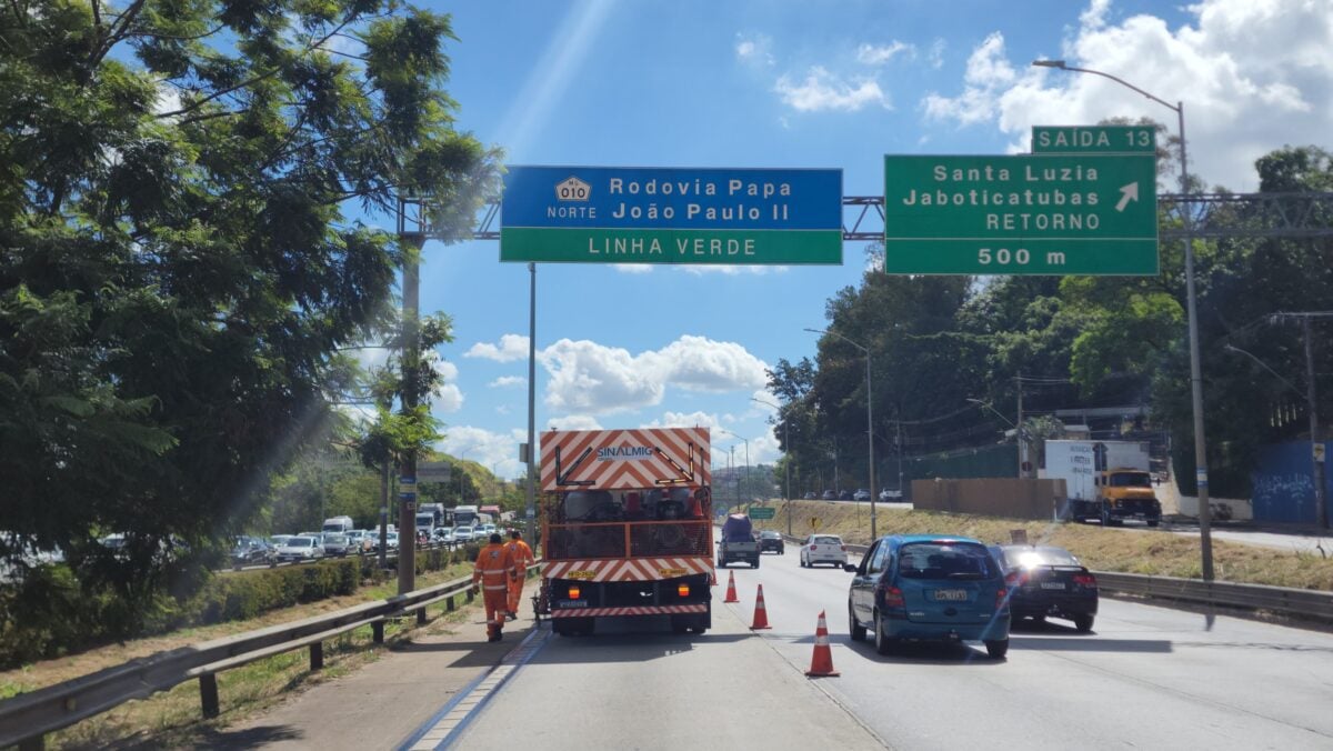 Confira o funcionamento do tráfego devido as obras na MG-010, na Região Metropolitana de BH