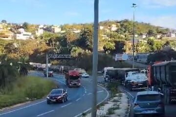 BR-381 registra nesta quarta-feira mais uma manhã de congestionamento no trecho entre Belo Horizonte e João Monlevade