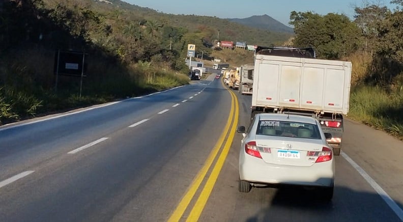 BR-381 registra congestionamento próximo a Belo Horizonte na manhã desta terça-feira