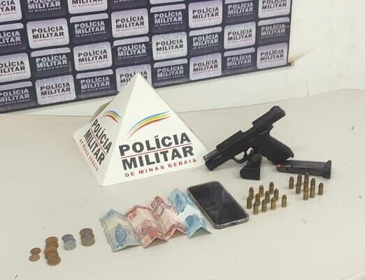 Itabira: Polícia Militar apreende arma de fogo e duas pessoas são detidas no Barreiro