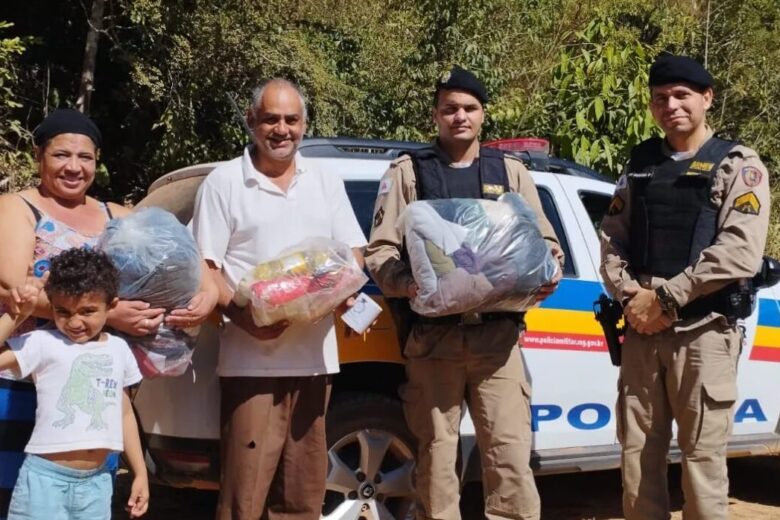 PM realiza entrega de cestas básicas e agasalhos em Ferros