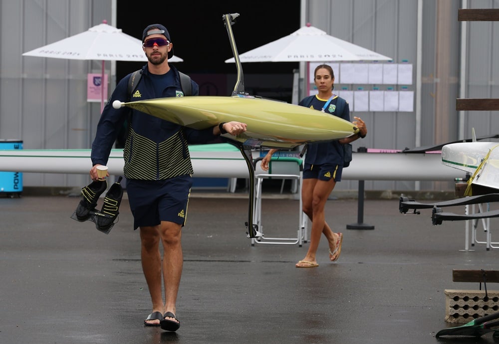 Olimpíada: Beatriz Tavares e Lucas Verthein são eliminados nas quartas do skiff simples do remo