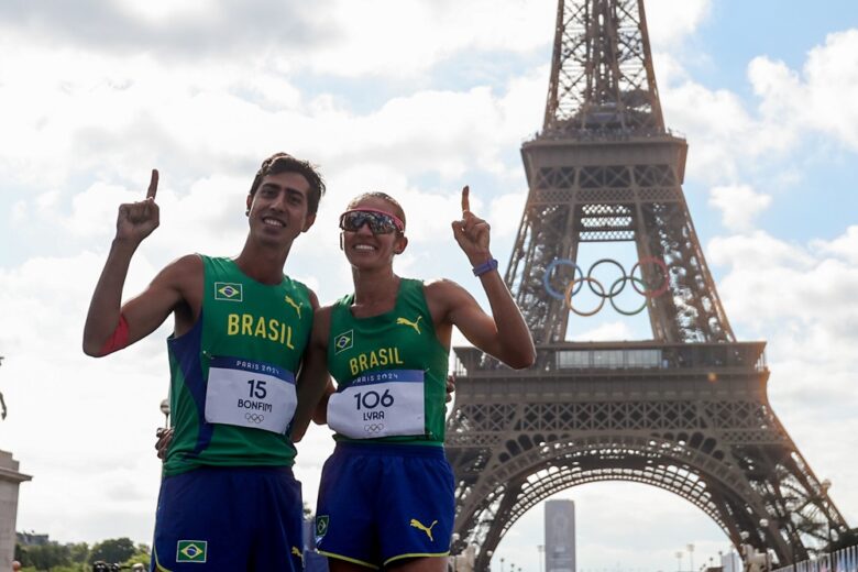 Caio Bonfim e Viviane Lyra terminam maratona da marcha atlética em revezamento na 7ª posição