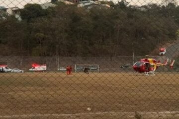 Com pneumonia grave, criança de quatro anos é transferida de Itabira para BH pelo helicóptero dos bombeiros